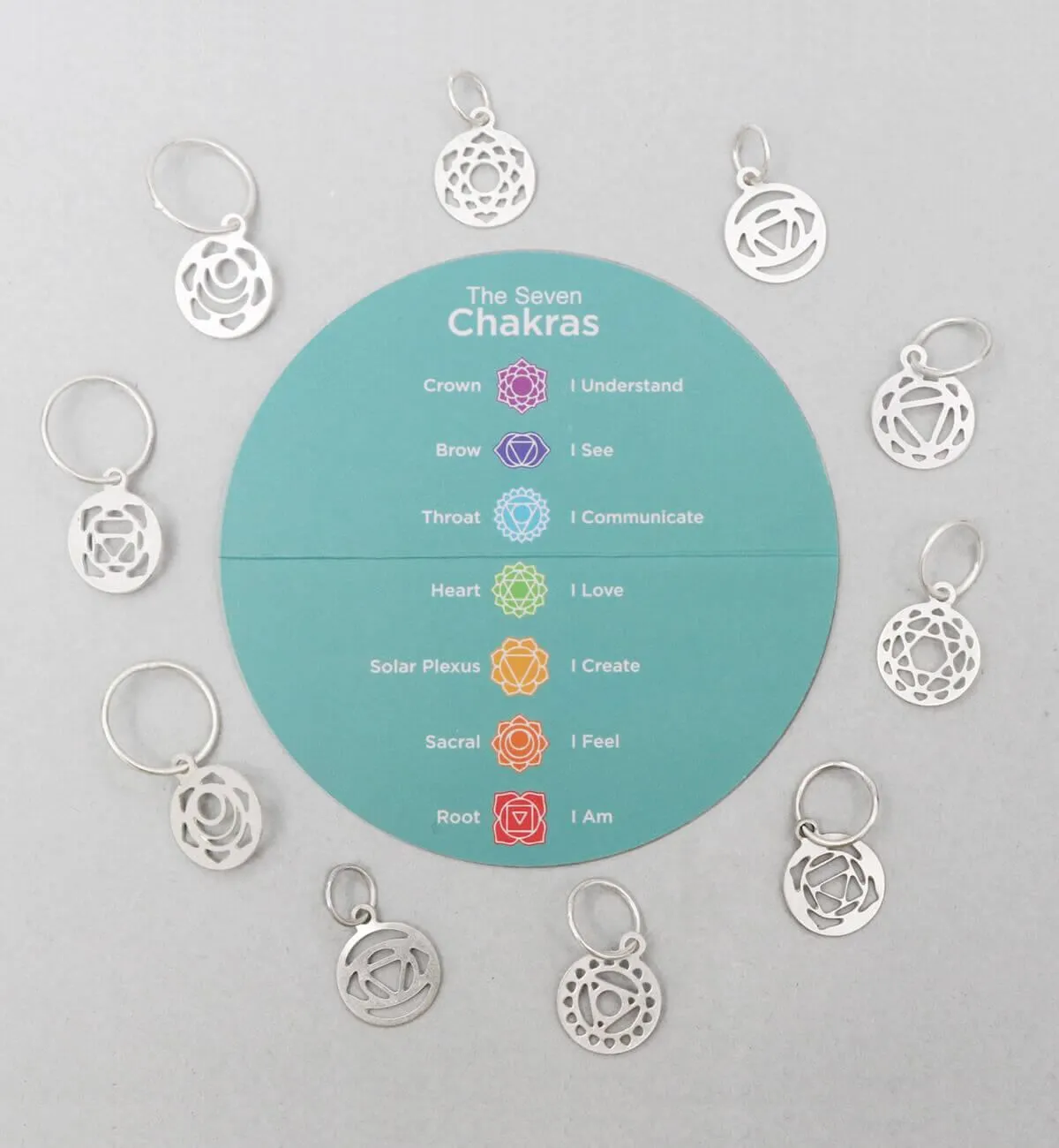 KnitPro Mindful Chakra Sterling Silver Plated Stitch Markers