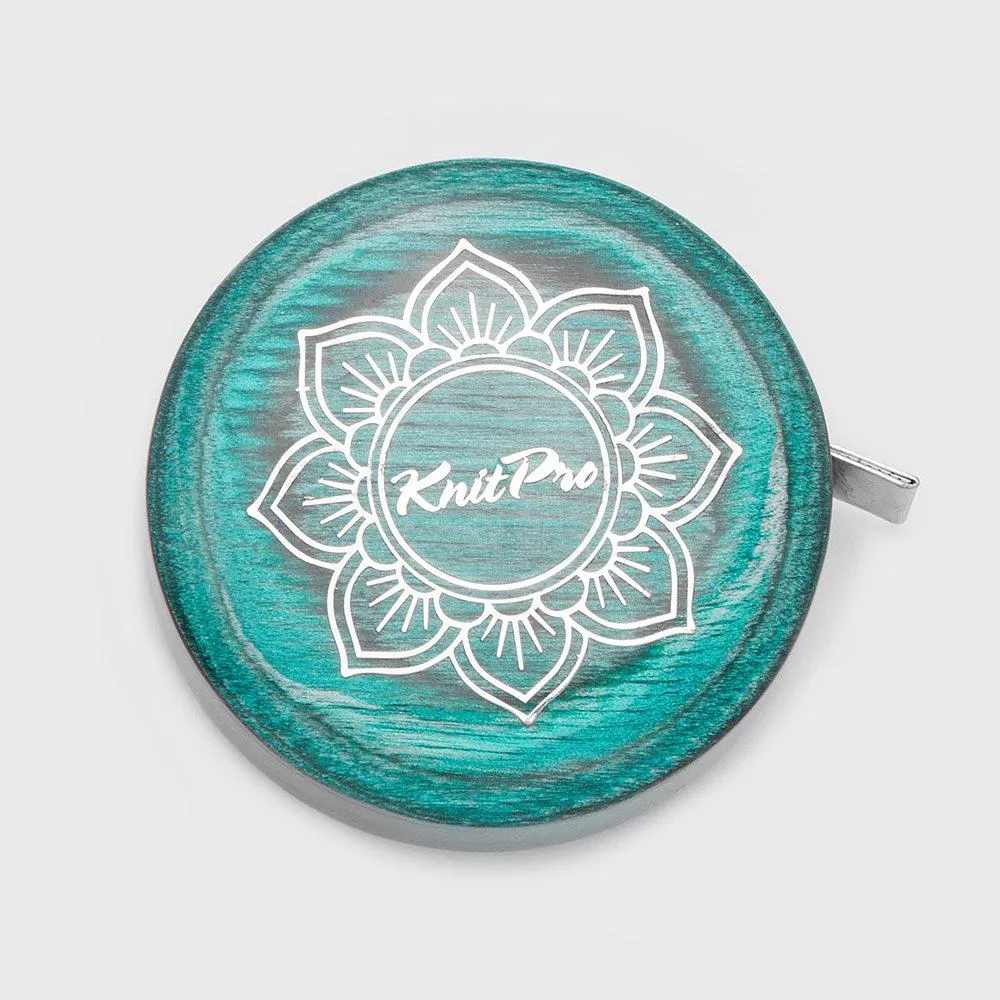 KnitPro Mindful Teal Retractable Wooden Tape Measure