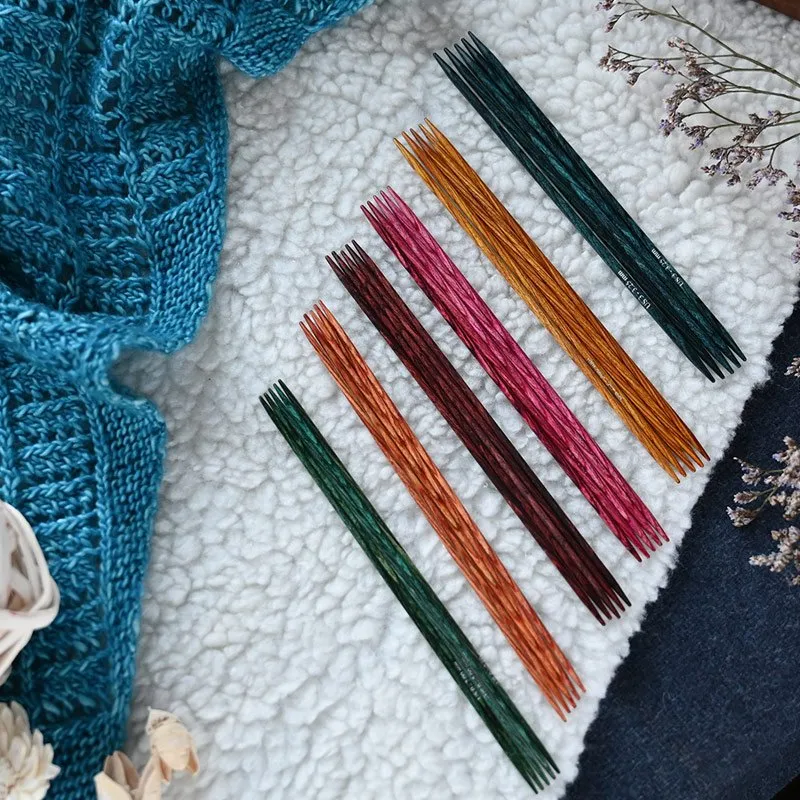 6 sets of various coloured double pointed needles