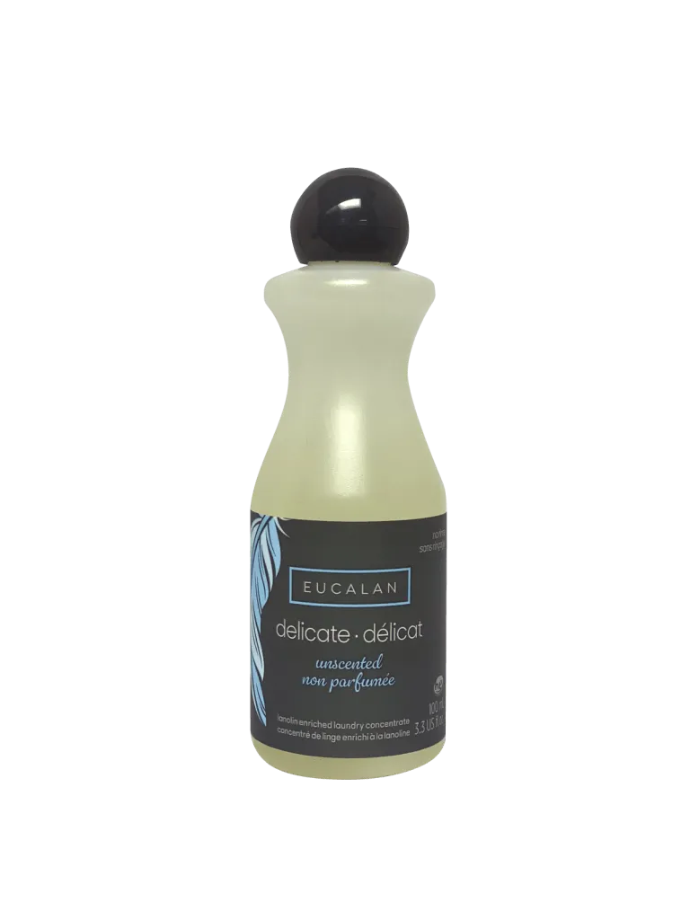 a bottle of Eucalan with a black label