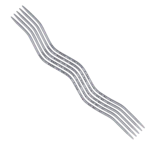 a group of silver colored snake double pointed needle