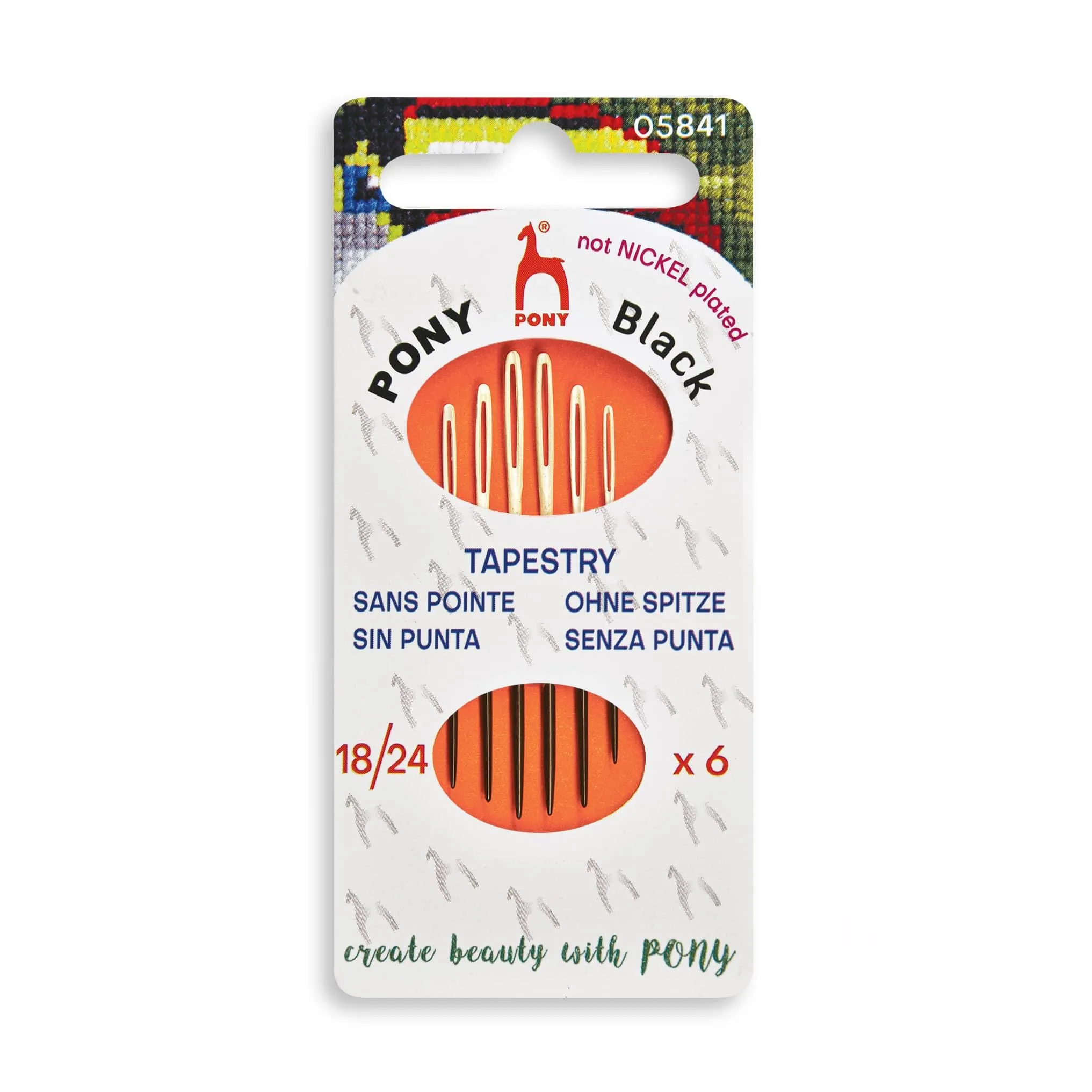 Tapestry Needles: Black with White Eye: Sizes 18-24 - Image 2